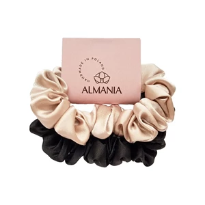 Almania Набір з двох шовкових резинок для волосся - чорного та рожевого золота
