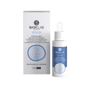 BasicLab Зволожуючий ему-гель з 6% ектоїну, амінокислотами, стовбуровими клітинами снігового лотоса та бета-глюканом 30мл